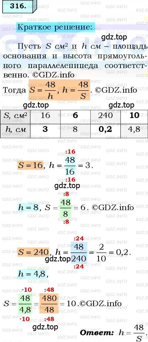 Решение 3. номер 316 (страница 80) гдз по алгебре 8 класс Мерзляк, Полонский, учебник
