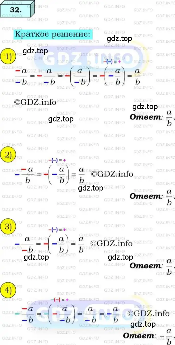 Решение 3. номер 32 (страница 15) гдз по алгебре 8 класс Мерзляк, Полонский, учебник