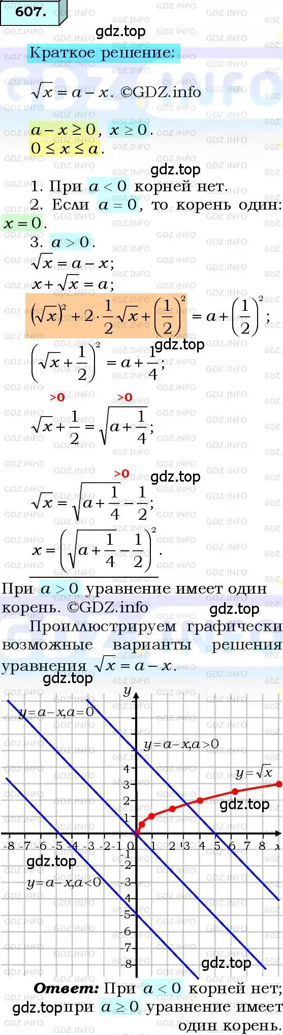 Решение 3. номер 607 (страница 149) гдз по алгебре 8 класс Мерзляк, Полонский, учебник