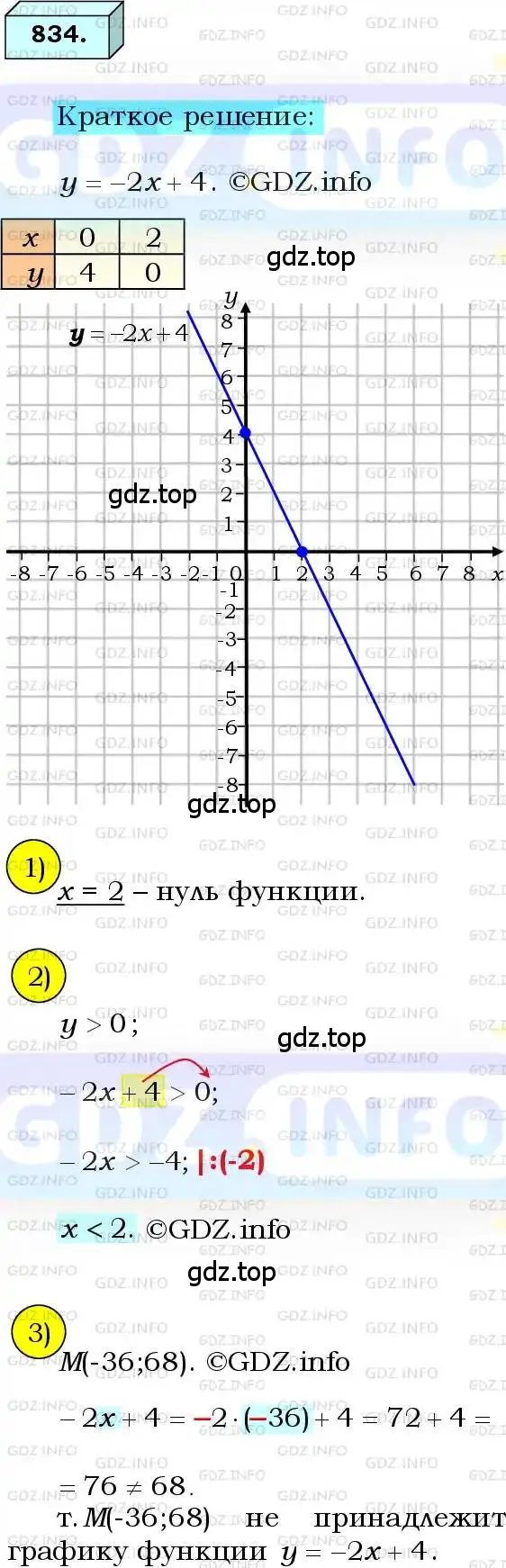 Решение 3. номер 834 (страница 203) гдз по алгебре 8 класс Мерзляк, Полонский, учебник