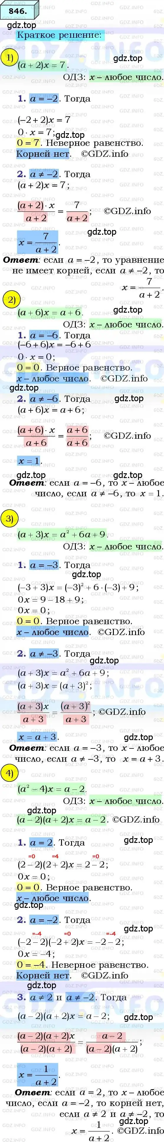 Решение 3. номер 846 (страница 216) гдз по алгебре 8 класс Мерзляк, Полонский, учебник