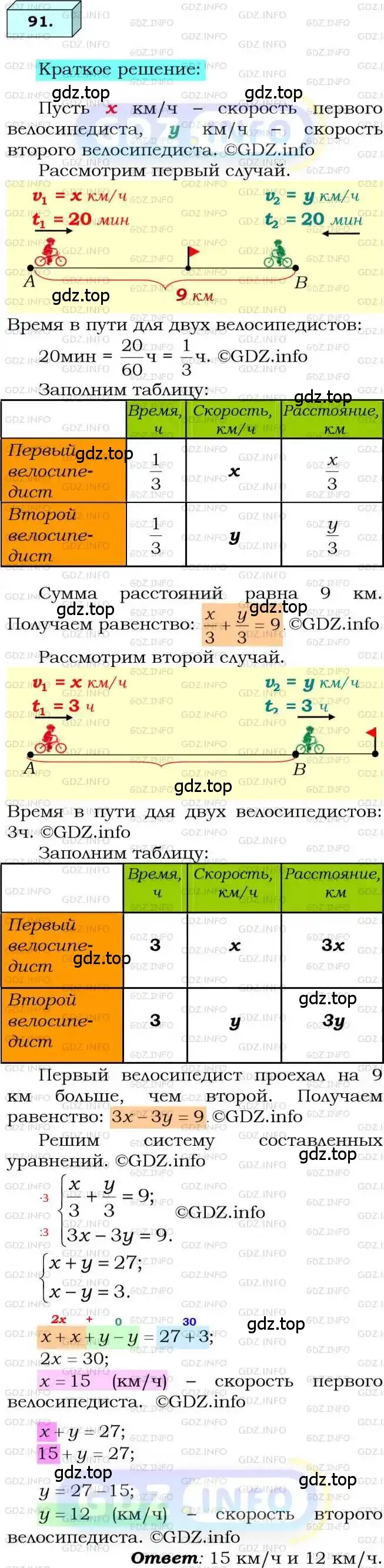 Решение 3. номер 91 (страница 23) гдз по алгебре 8 класс Мерзляк, Полонский, учебник