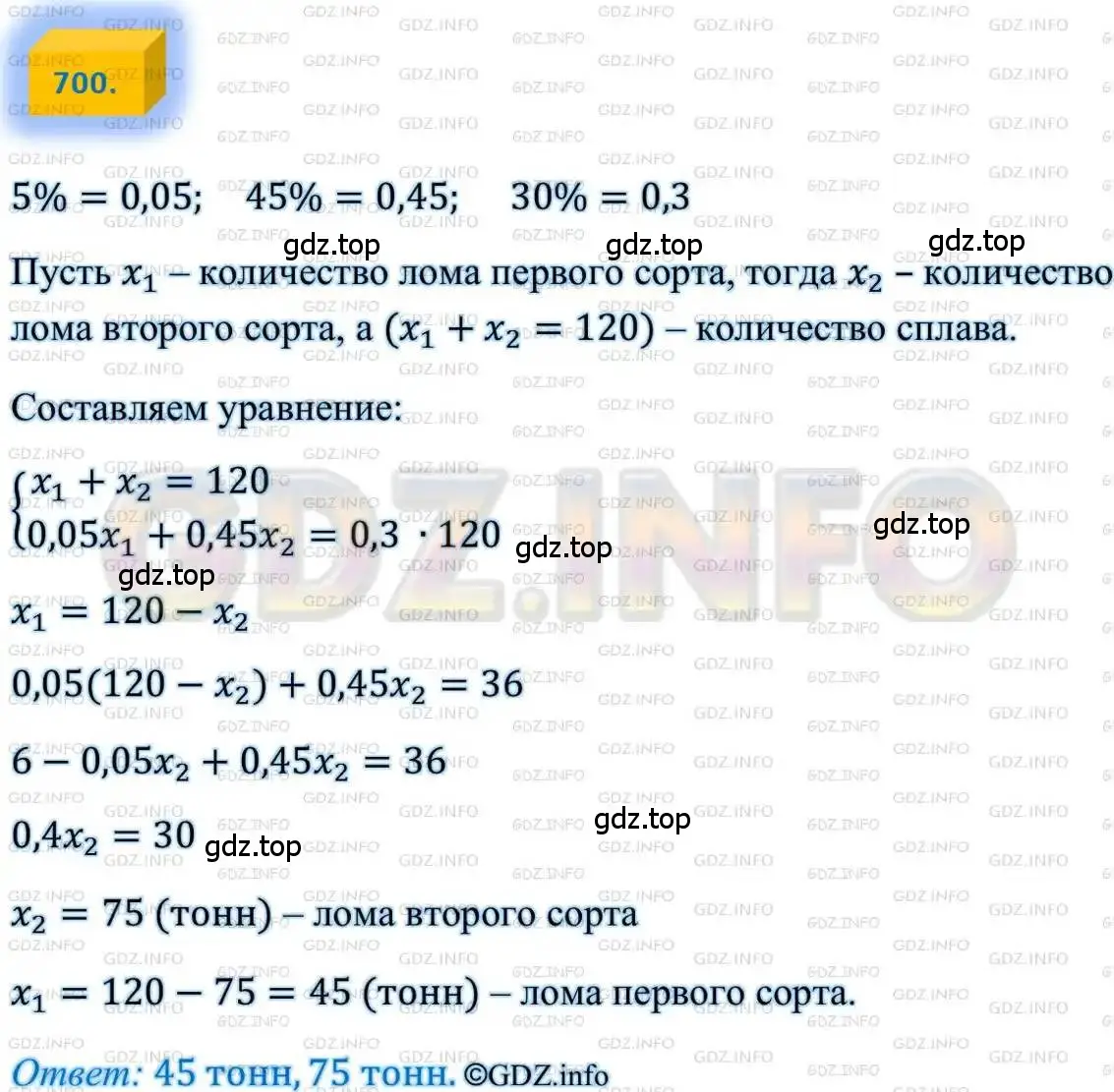 Решение 4. номер 700 (страница 172) гдз по алгебре 8 класс Мерзляк, Полонский, учебник