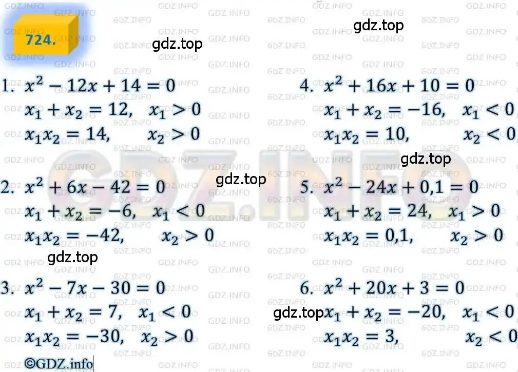Решение 4. номер 724 (страница 178) гдз по алгебре 8 класс Мерзляк, Полонский, учебник