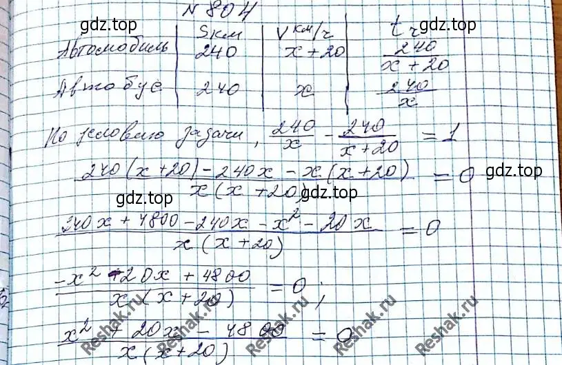 Решение 6. номер 804 (страница 200) гдз по алгебре 8 класс Мерзляк, Полонский, учебник