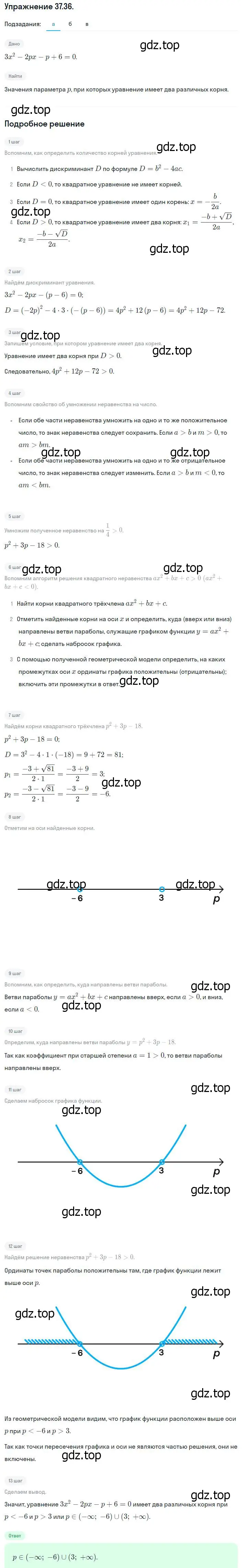 Решение номер 37.36 (34.36) (страница 208) гдз по алгебре 8 класс Мордкович, Александрова, задачник 2 часть