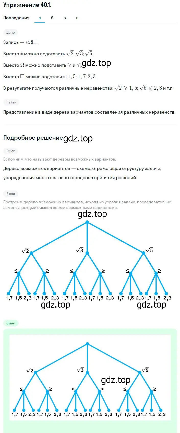 Решение номер 40.1 (страница 213) гдз по алгебре 8 класс Мордкович, Александрова, задачник 2 часть