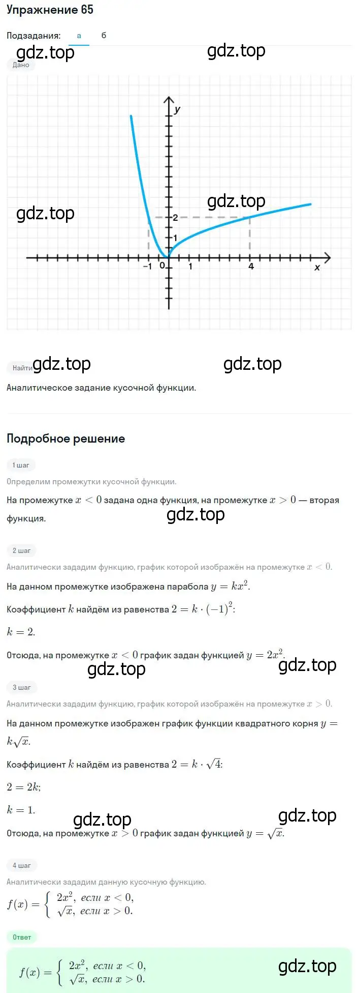 Решение номер 65 (страница 228) гдз по алгебре 8 класс Мордкович, Александрова, задачник 2 часть