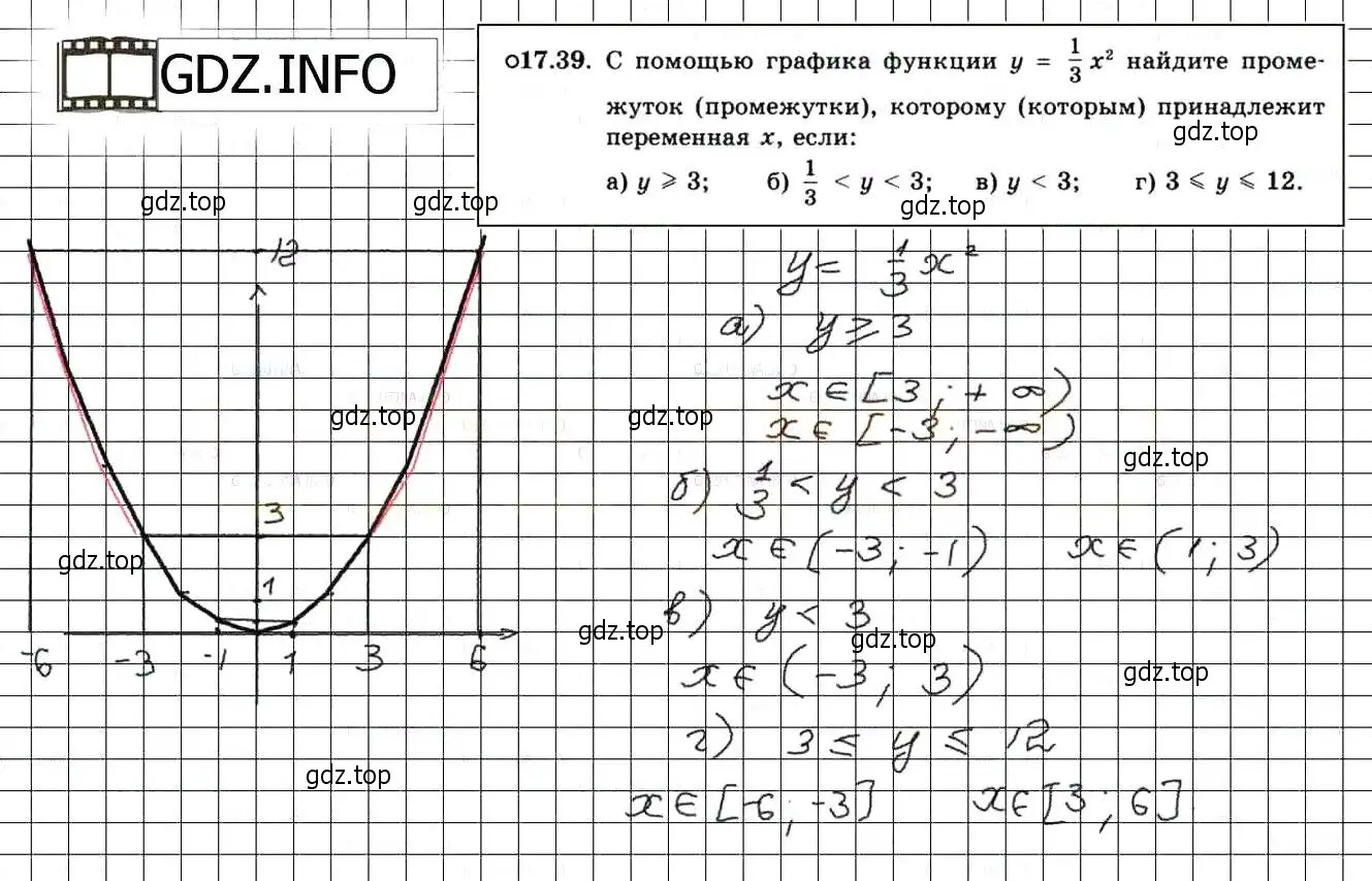 Решение 3. номер 19.39 (17.39) (страница 109) гдз по алгебре 8 класс Мордкович, Александрова, задачник 2 часть