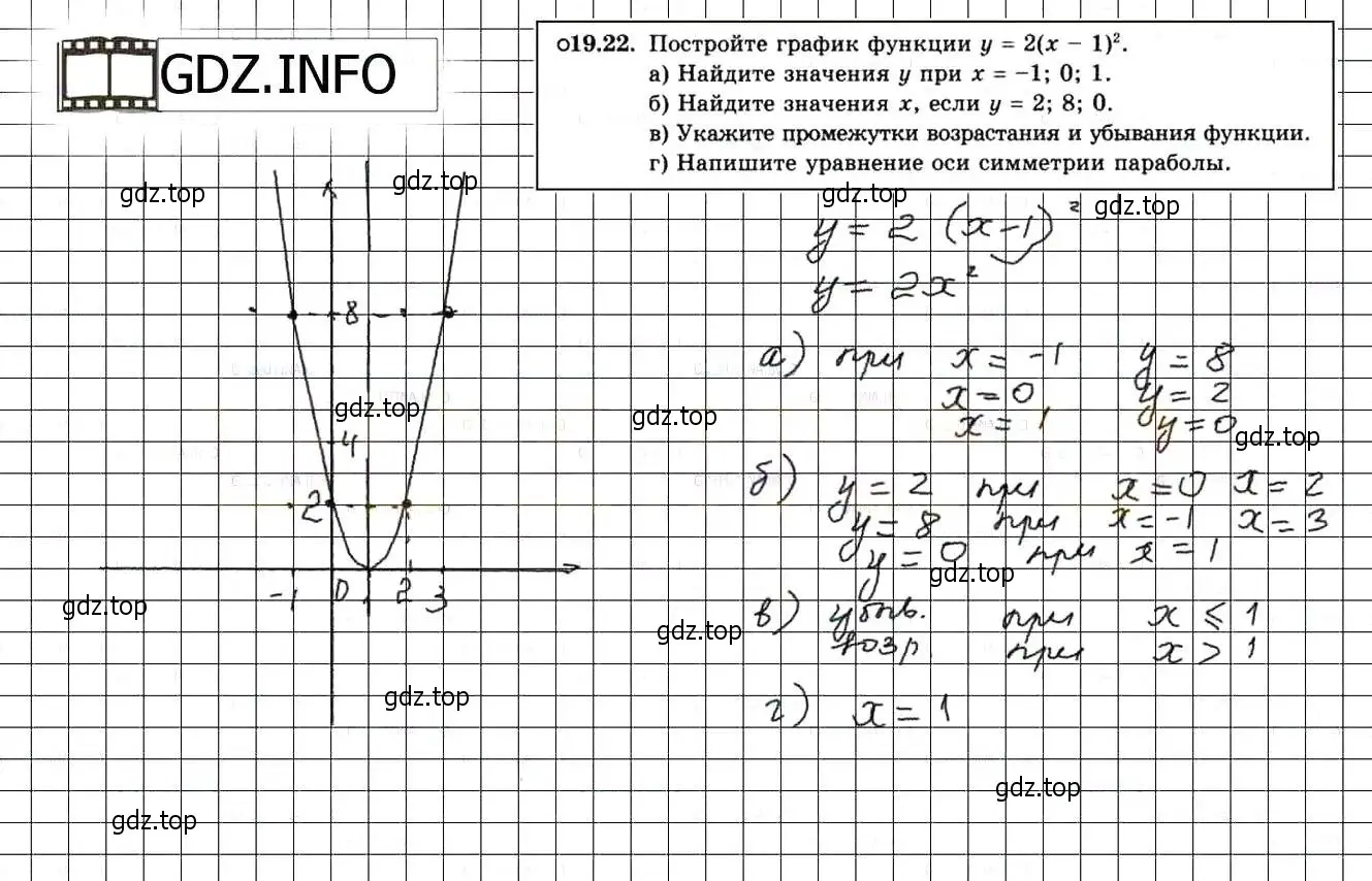 Решение 3. номер 21.22 (19.22) (страница 124) гдз по алгебре 8 класс Мордкович, Александрова, задачник 2 часть