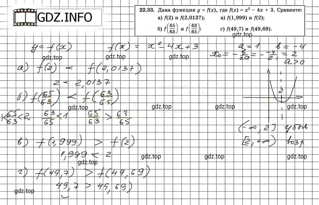 Решение 3. номер 24.33 (22.33) (страница 147) гдз по алгебре 8 класс Мордкович, Александрова, задачник 2 часть