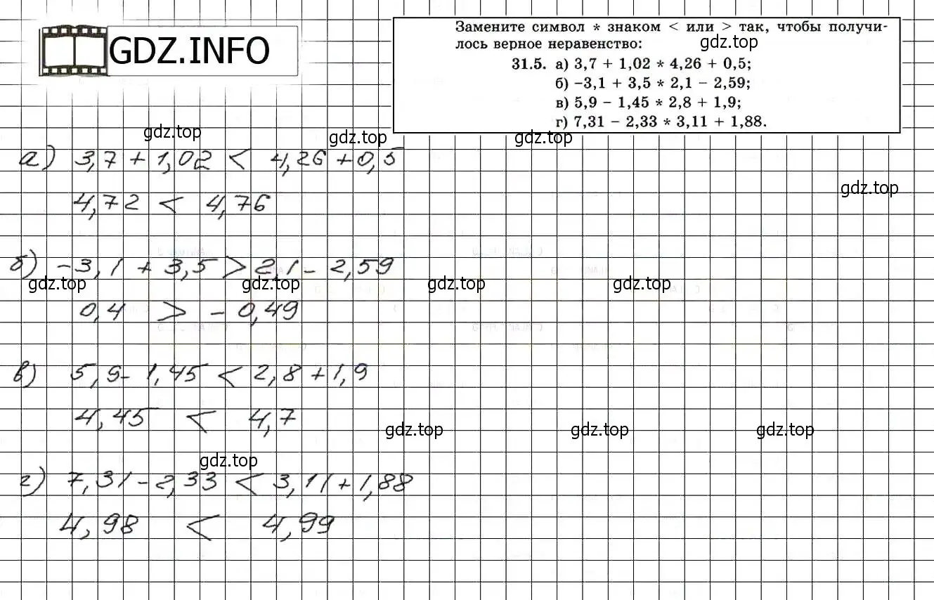 Решение 3. номер 35.5 (31.5) (страница 194) гдз по алгебре 8 класс Мордкович, Александрова, задачник 2 часть