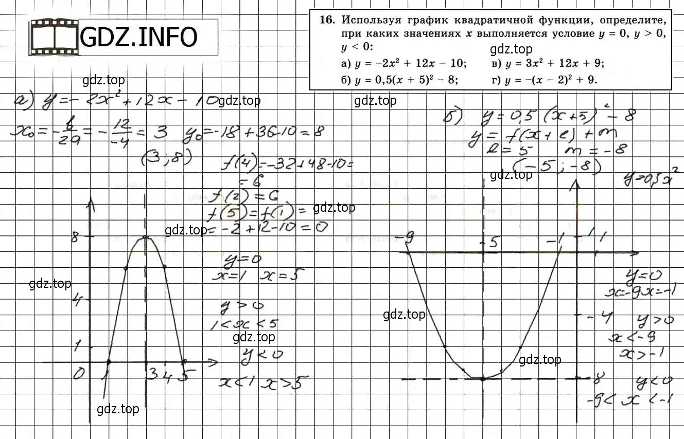 Решение 3. номер 16 (страница 220) гдз по алгебре 8 класс Мордкович, Александрова, задачник 2 часть