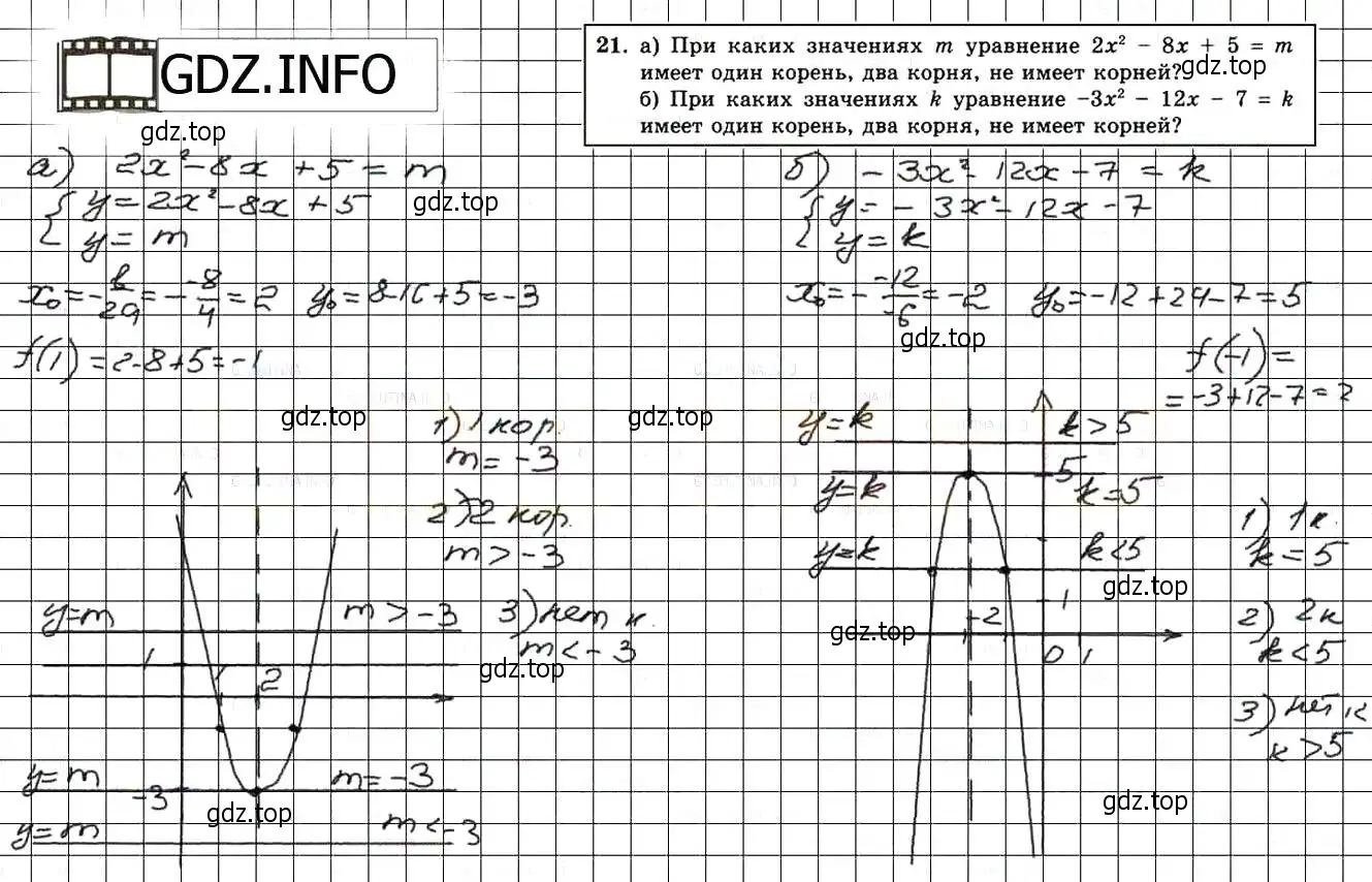 Решение 3. номер 21 (страница 221) гдз по алгебре 8 класс Мордкович, Александрова, задачник 2 часть
