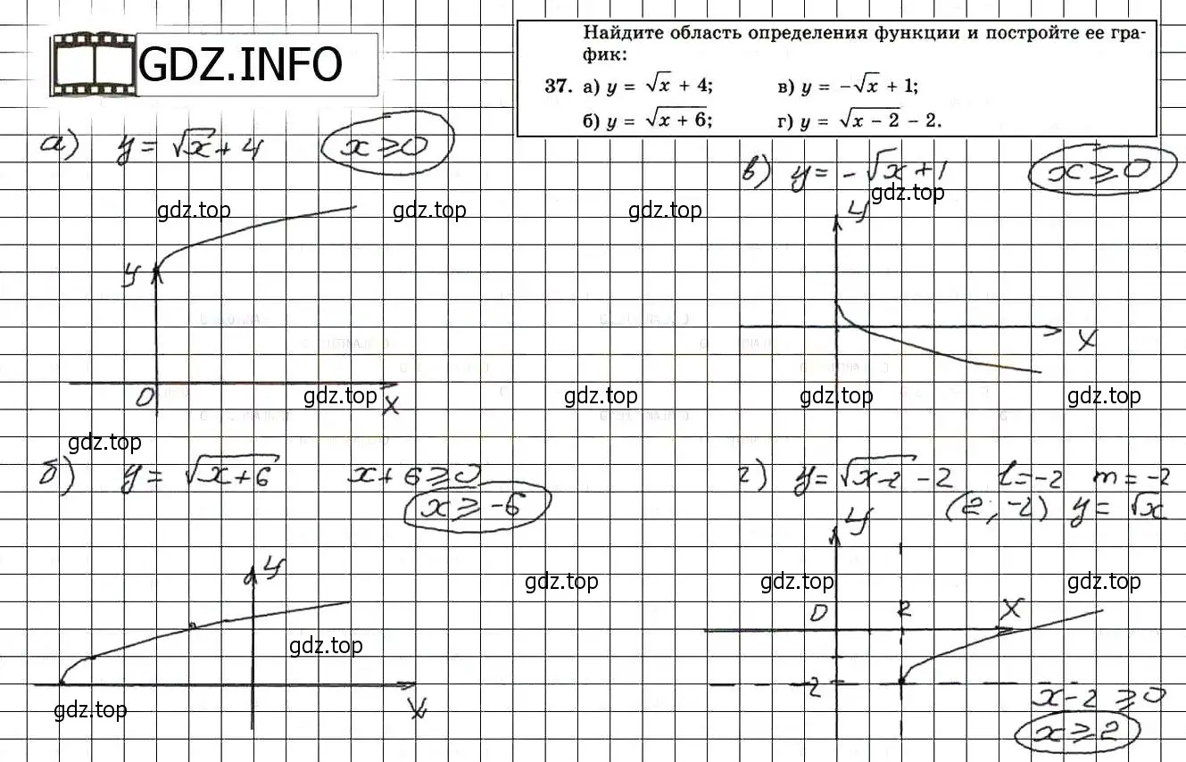 Решение 3. номер 37 (страница 224) гдз по алгебре 8 класс Мордкович, Александрова, задачник 2 часть