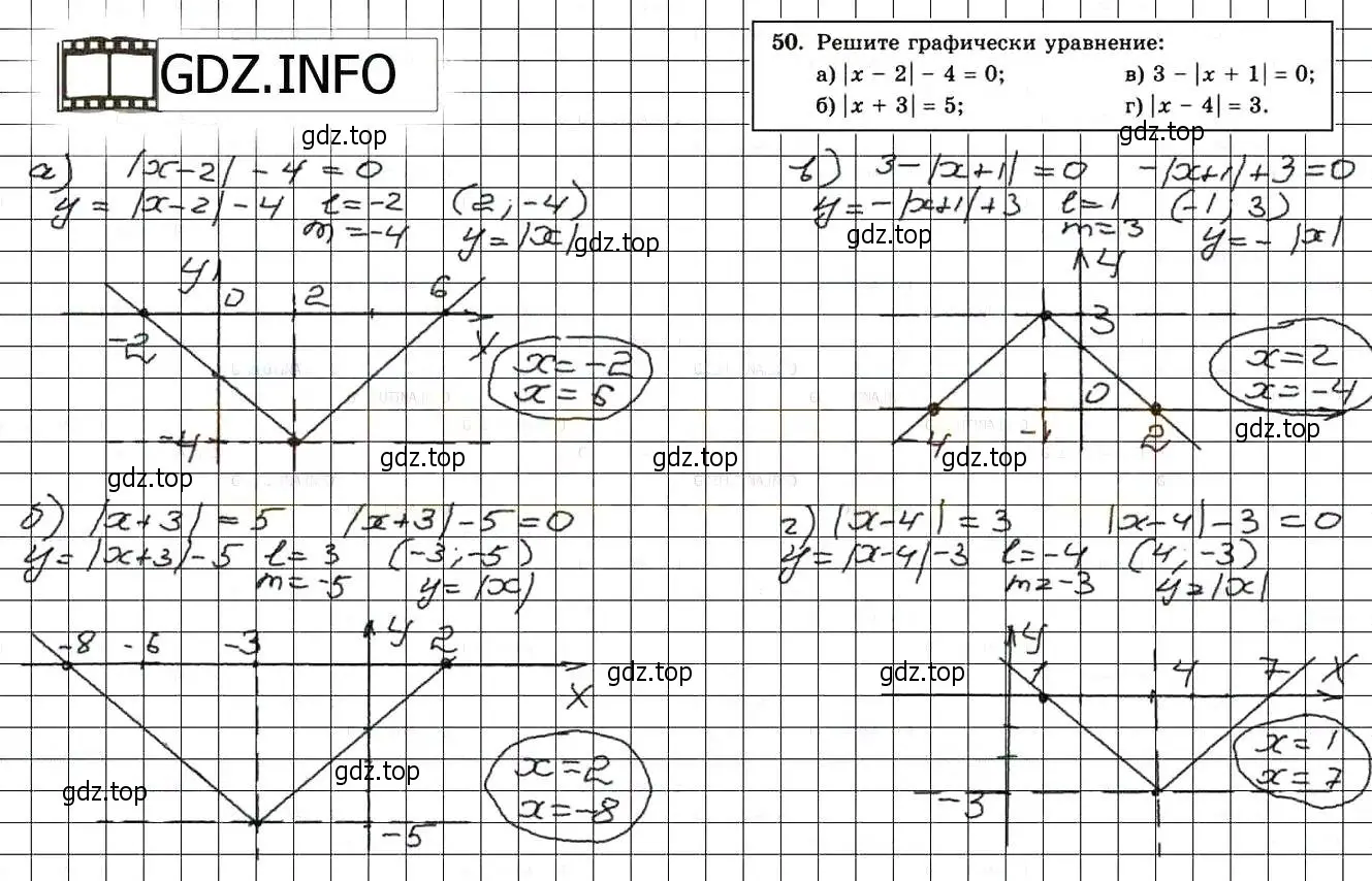 Решение 3. номер 50 (страница 226) гдз по алгебре 8 класс Мордкович, Александрова, задачник 2 часть