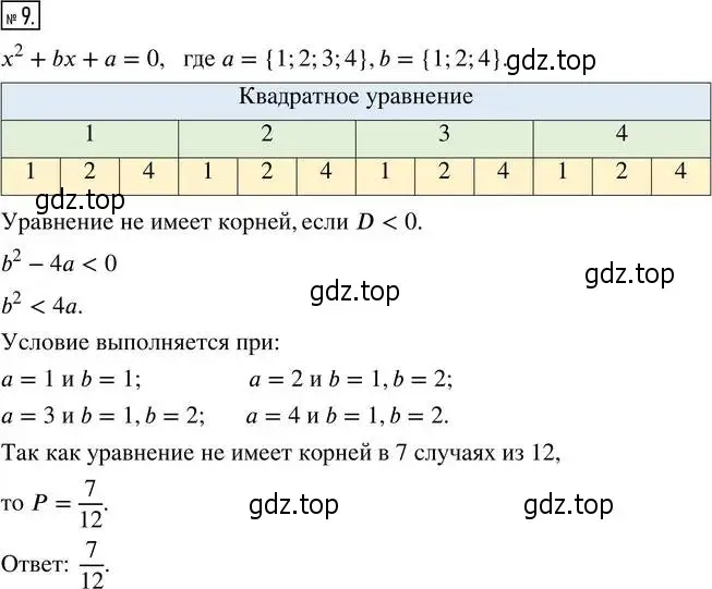 Решение 4. номер 9 (страница 193) гдз по алгебре 8 класс Мордкович, Александрова, задачник 2 часть