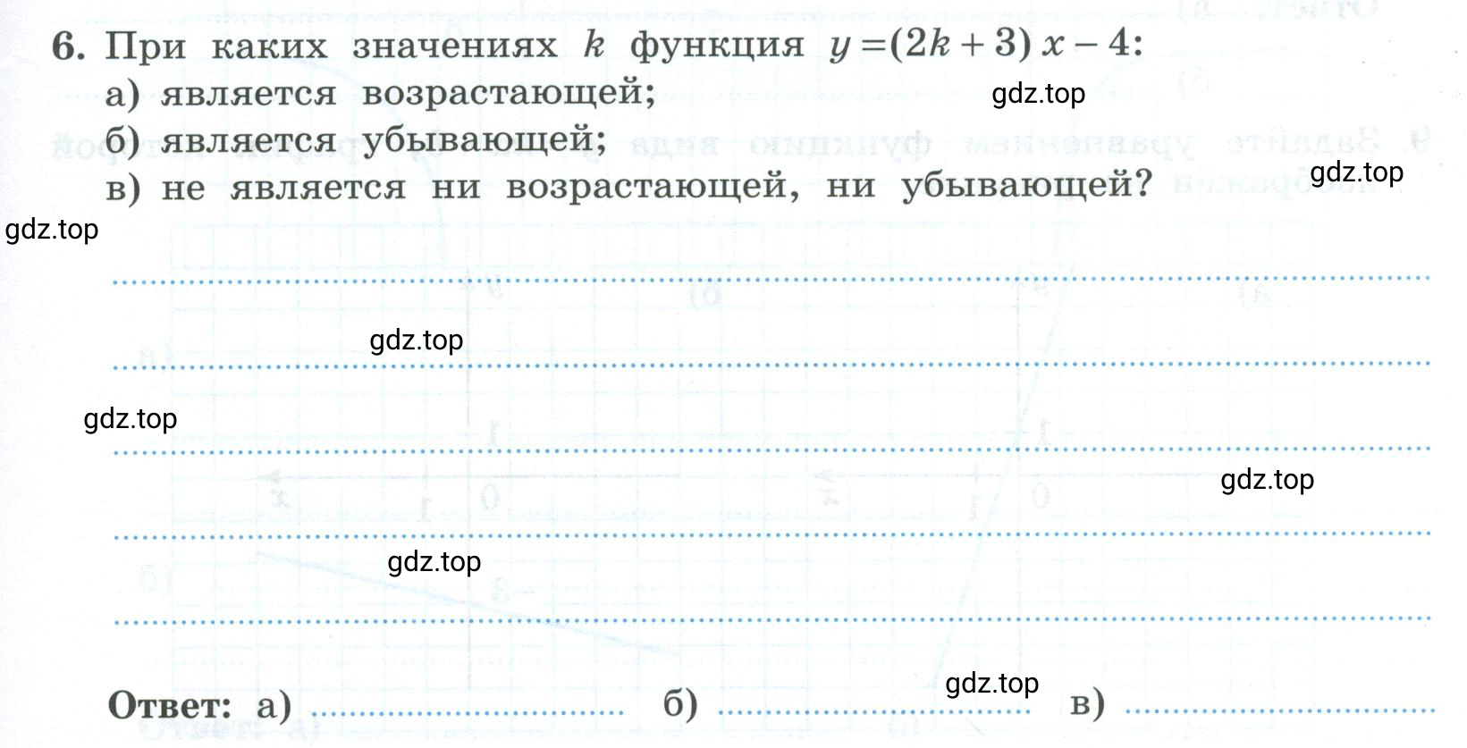 Условие номер 6 (страница 39) гдз по алгебре 9 класс Крайнева, Миндюк, рабочая тетрадь 1 часть