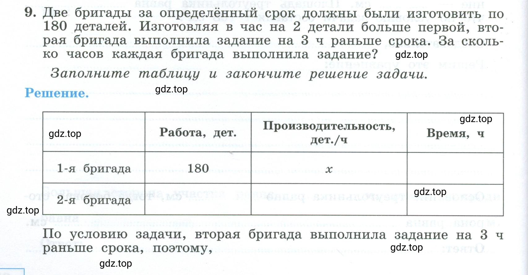 Условие номер 9 (страница 74) гдз по алгебре 9 класс Крайнева, Миндюк, рабочая тетрадь 2 часть