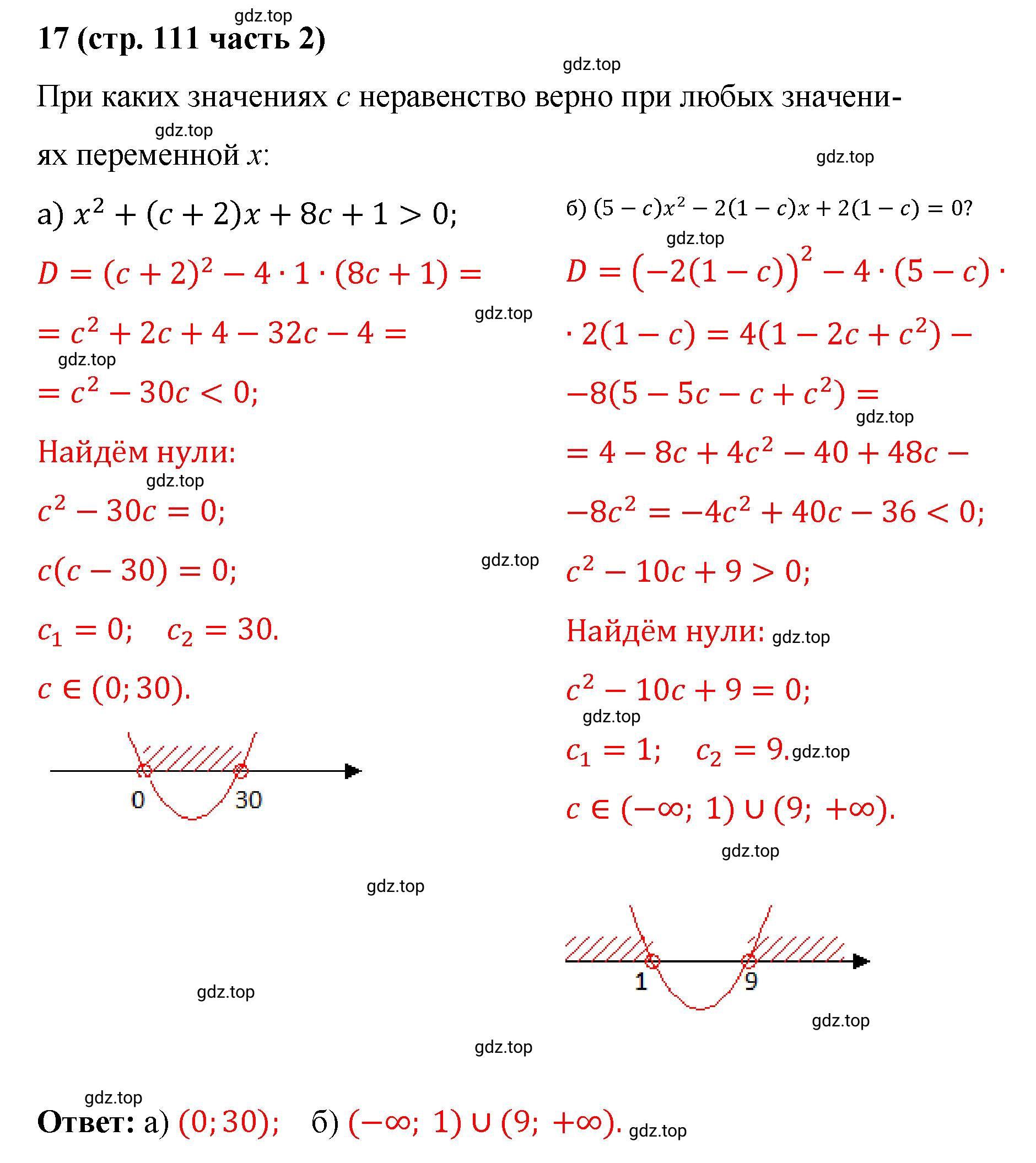 Решение номер 17 (страница 111) гдз по алгебре 9 класс Крайнева, Миндюк, рабочая тетрадь 2 часть