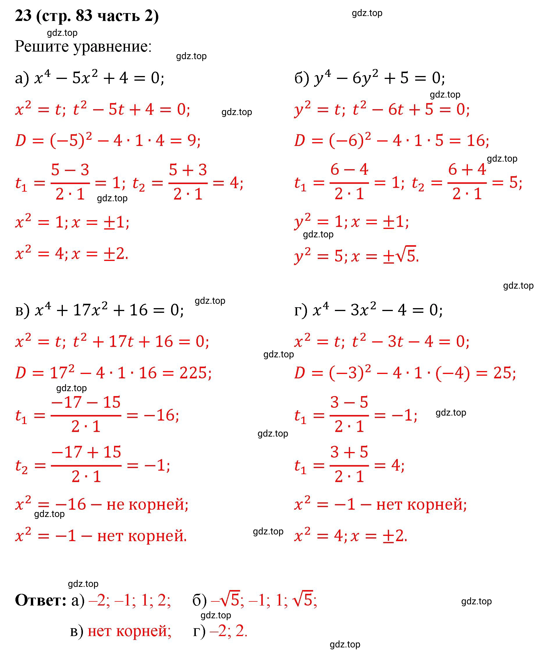Решение номер 23 (страница 83) гдз по алгебре 9 класс Крайнева, Миндюк, рабочая тетрадь 2 часть