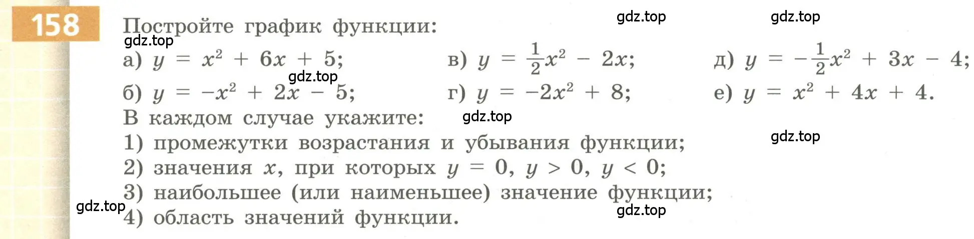 Условие номер 158 (страница 64) гдз по алгебре 9 класс Бунимович, Кузнецова, учебное пособие