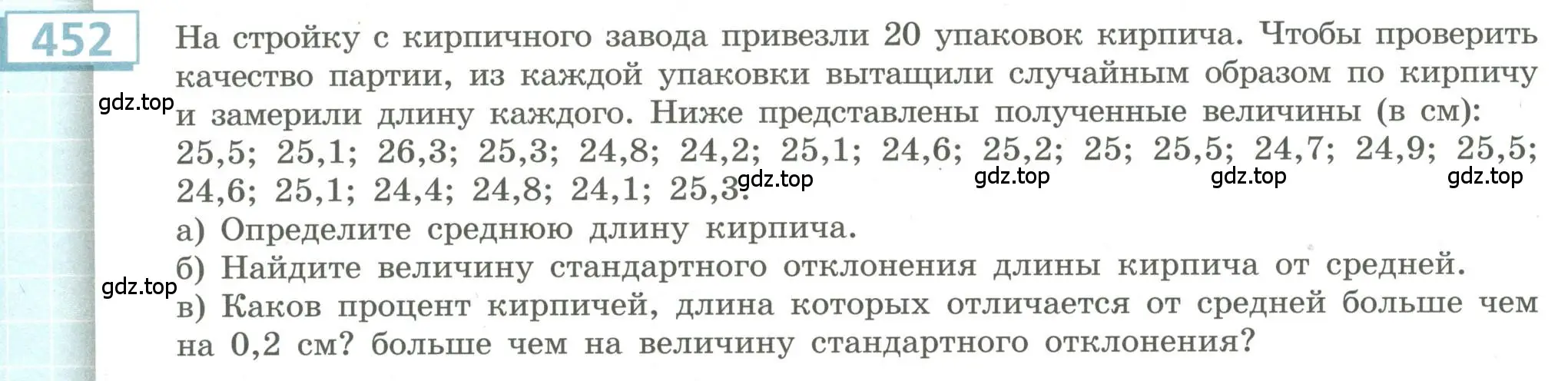 Условие номер 452 (страница 178) гдз по алгебре 9 класс Бунимович, Кузнецова, учебное пособие