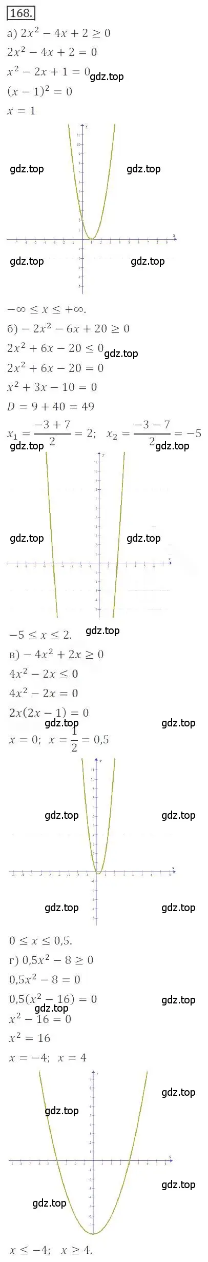 Решение номер 168 (страница 68) гдз по алгебре 9 класс Бунимович, Кузнецова, учебное пособие