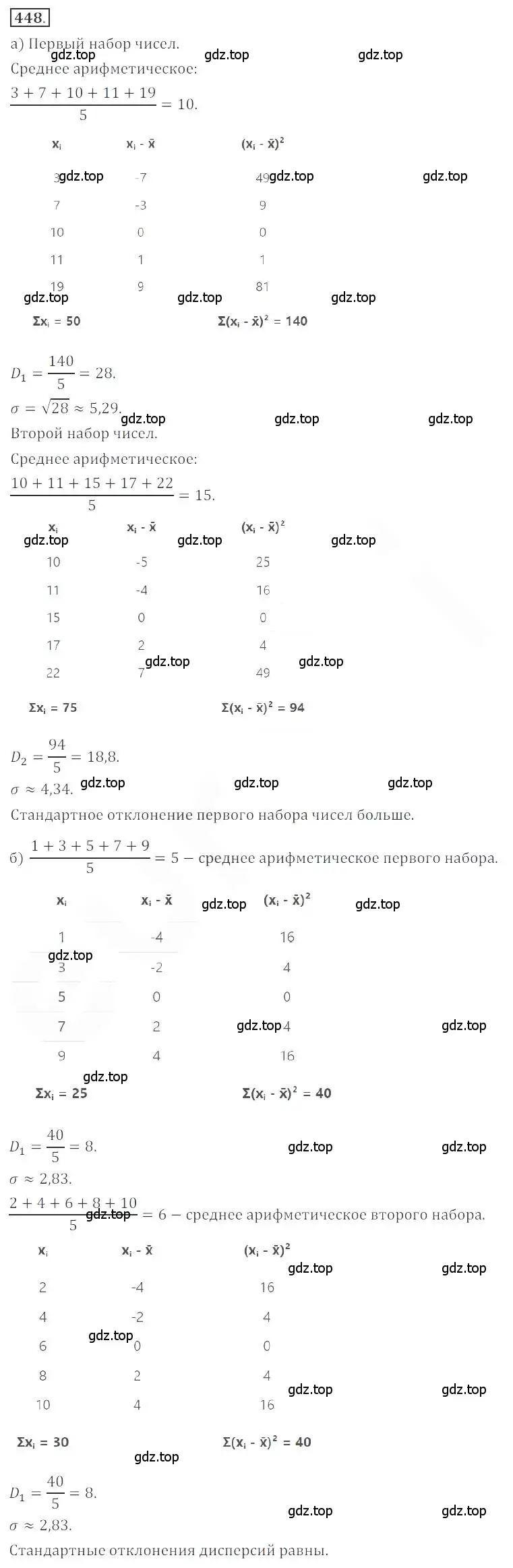 Решение номер 448 (страница 177) гдз по алгебре 9 класс Бунимович, Кузнецова, учебное пособие