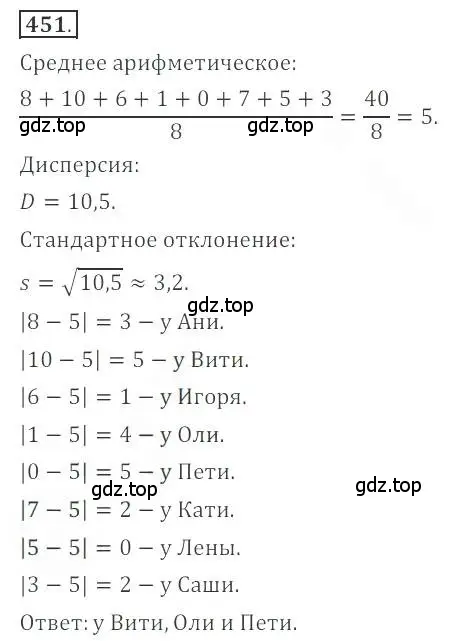 Решение номер 451 (страница 178) гдз по алгебре 9 класс Бунимович, Кузнецова, учебное пособие