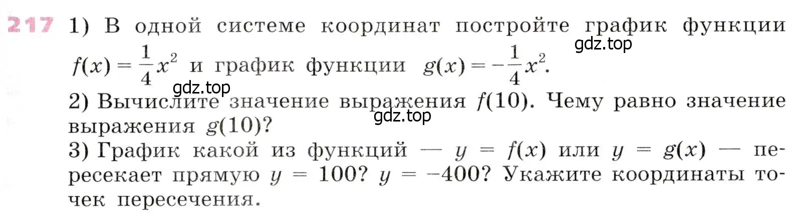 Условие № 217 (страница 87) гдз по алгебре 9 класс Дорофеев, Суворова, учебник