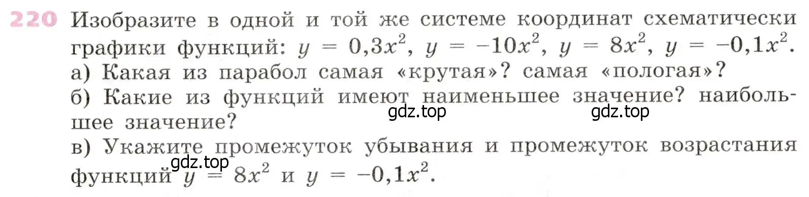 Условие № 220 (страница 88) гдз по алгебре 9 класс Дорофеев, Суворова, учебник