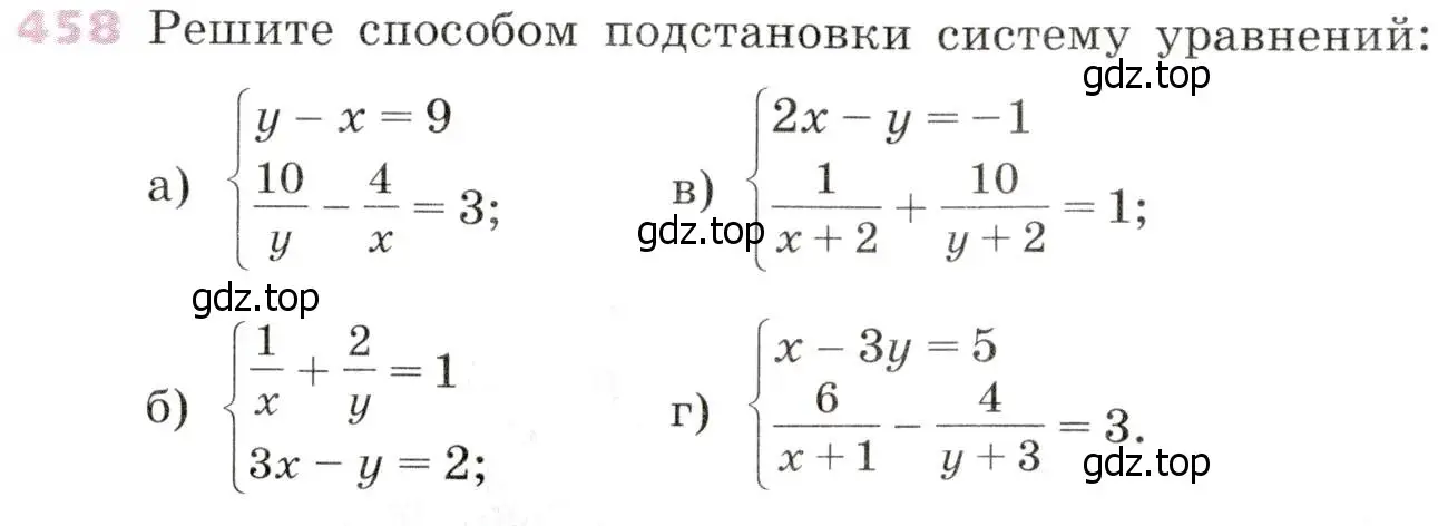 Условие № 458 (страница 186) гдз по алгебре 9 класс Дорофеев, Суворова, учебник