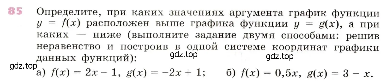 Условие № 85 (страница 31) гдз по алгебре 9 класс Дорофеев, Суворова, учебник