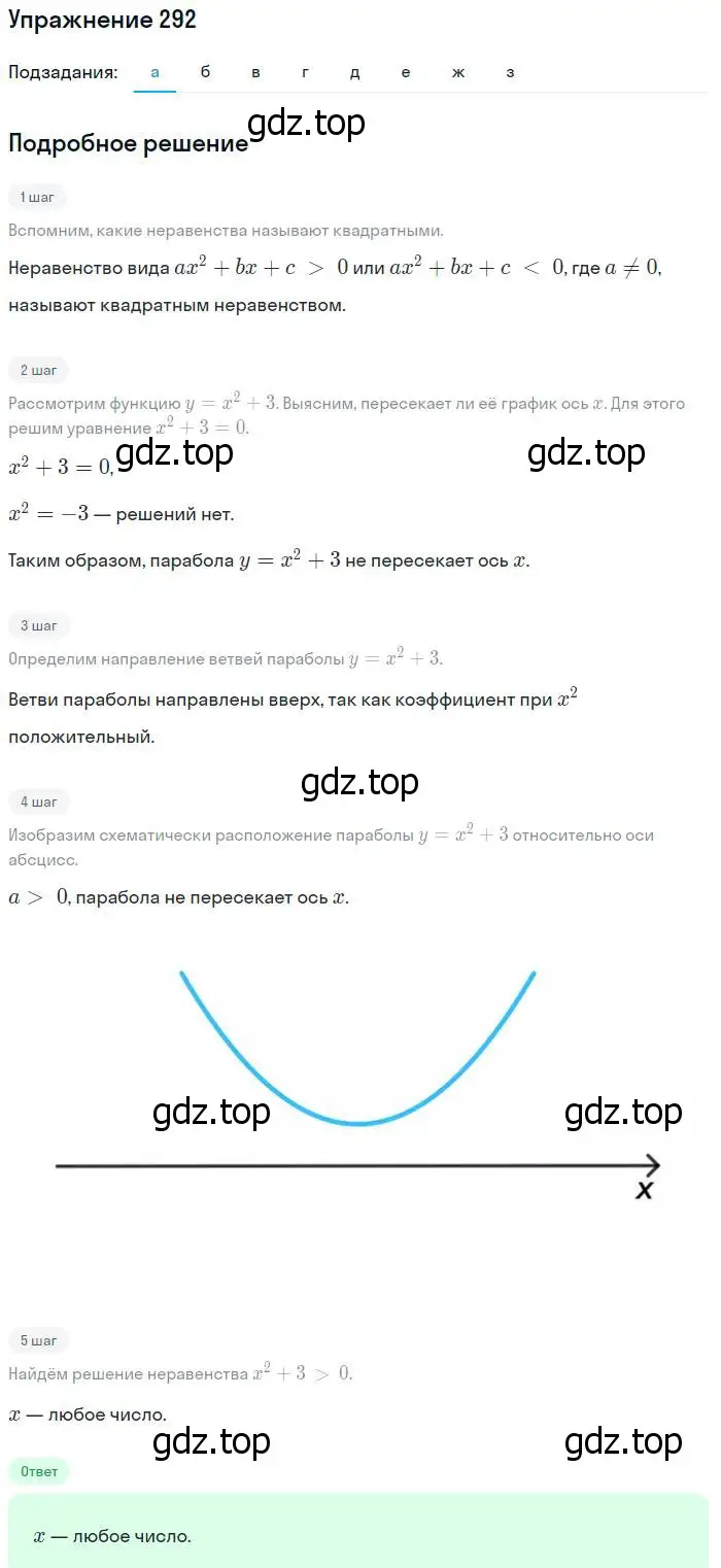 Решение № 292 (страница 118) гдз по алгебре 9 класс Дорофеев, Суворова, учебник