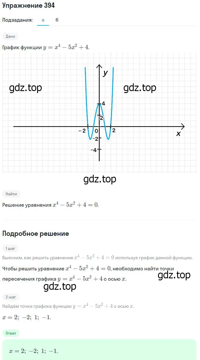 Решение № 394 (страница 162) гдз по алгебре 9 класс Дорофеев, Суворова, учебник