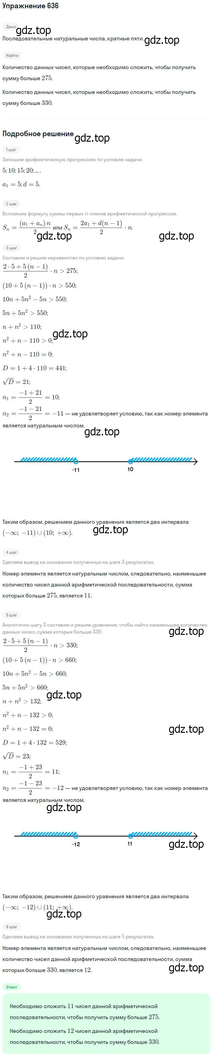 Решение № 636 (страница 245) гдз по алгебре 9 класс Дорофеев, Суворова, учебник