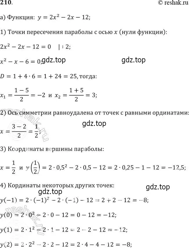 Решение 2. № 210 (страница 81) гдз по алгебре 9 класс Дорофеев, Суворова, учебник