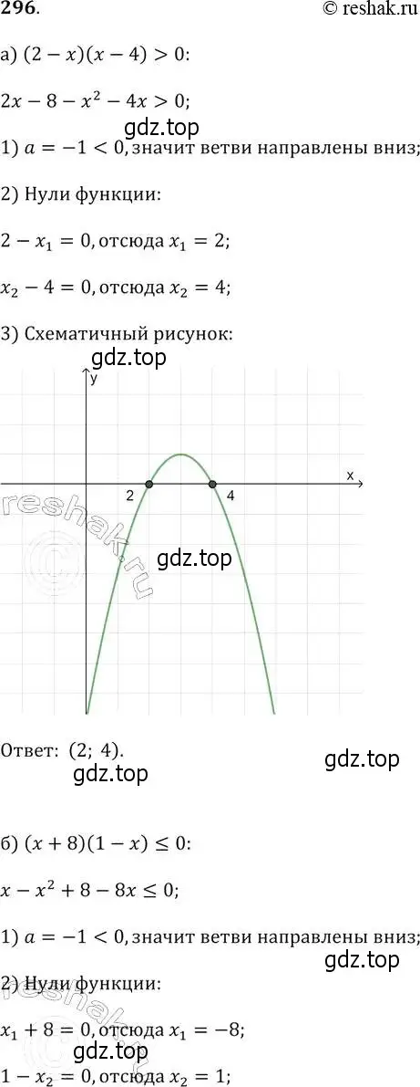 Решение 2. № 296 (страница 119) гдз по алгебре 9 класс Дорофеев, Суворова, учебник