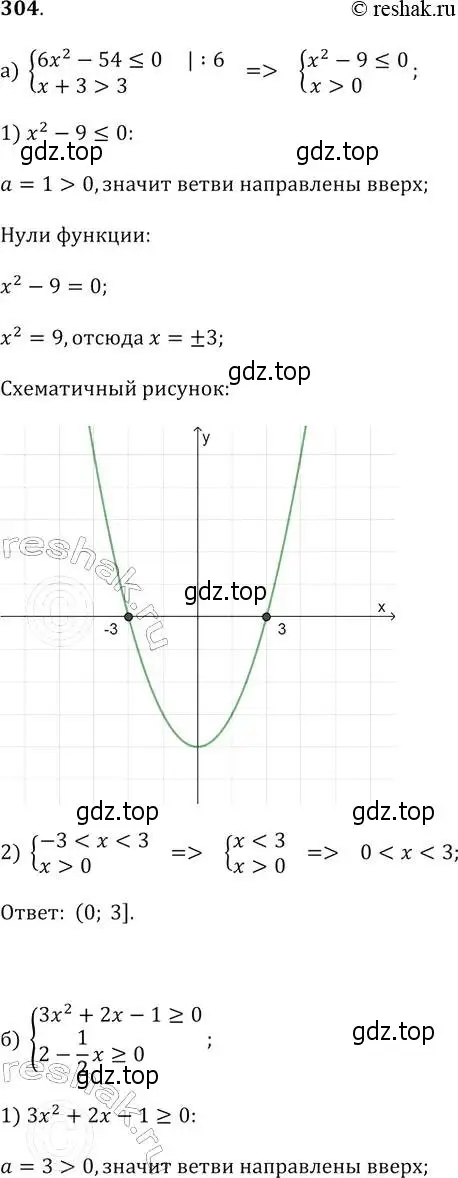 Решение 2. № 304 (страница 120) гдз по алгебре 9 класс Дорофеев, Суворова, учебник