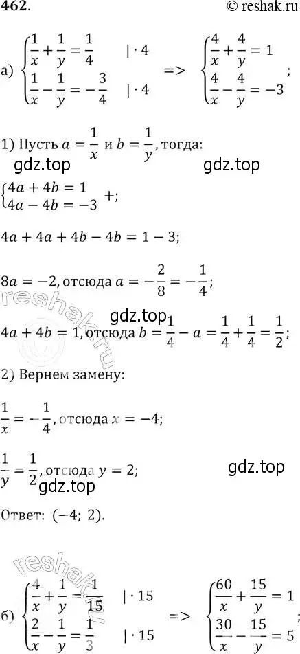 Решение 2. № 462 (страница 187) гдз по алгебре 9 класс Дорофеев, Суворова, учебник