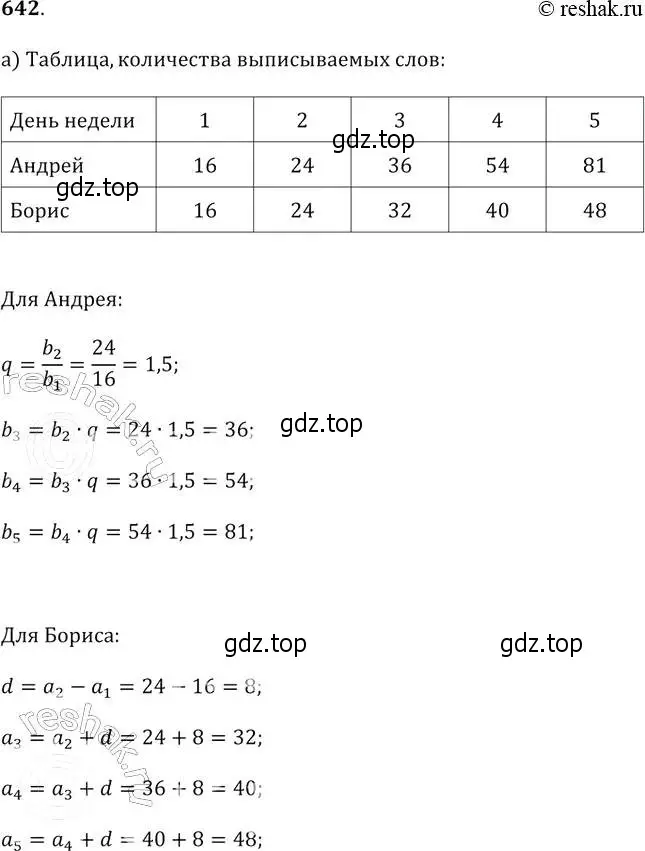 Решение 2. № 642 (страница 252) гдз по алгебре 9 класс Дорофеев, Суворова, учебник