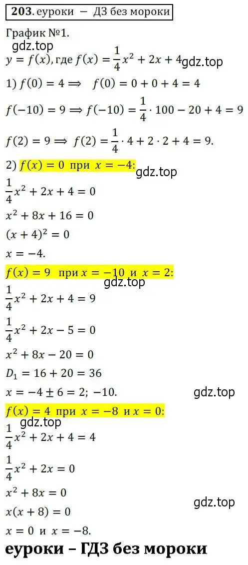 Решение 3. № 203 (страница 79) гдз по алгебре 9 класс Дорофеев, Суворова, учебник