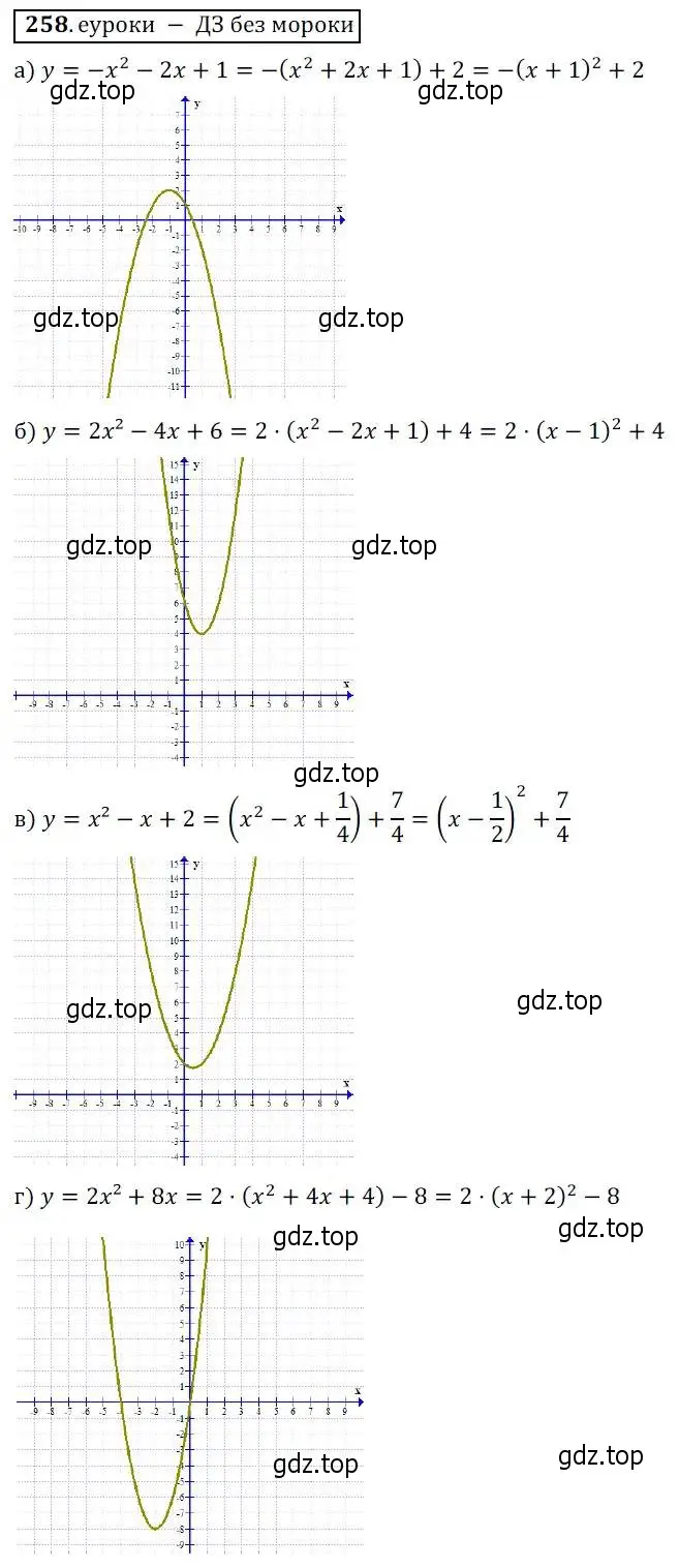 Решение 3. № 258 (страница 104) гдз по алгебре 9 класс Дорофеев, Суворова, учебник