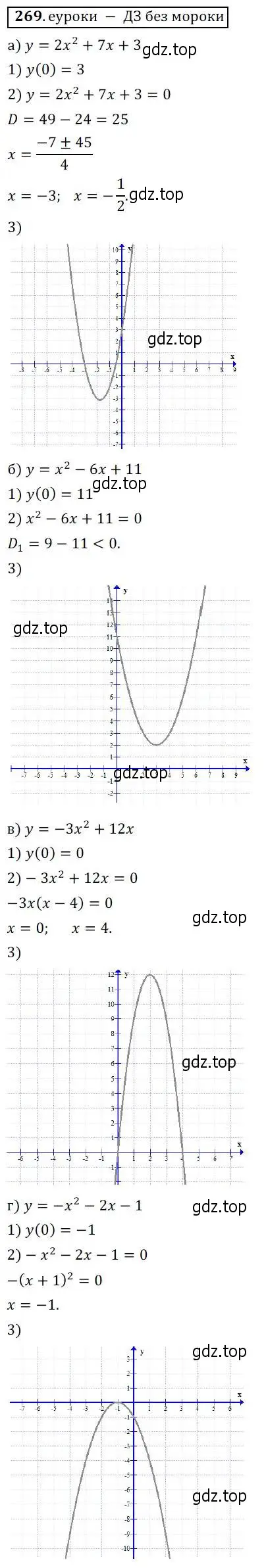 Решение 3. № 269 (страница 109) гдз по алгебре 9 класс Дорофеев, Суворова, учебник