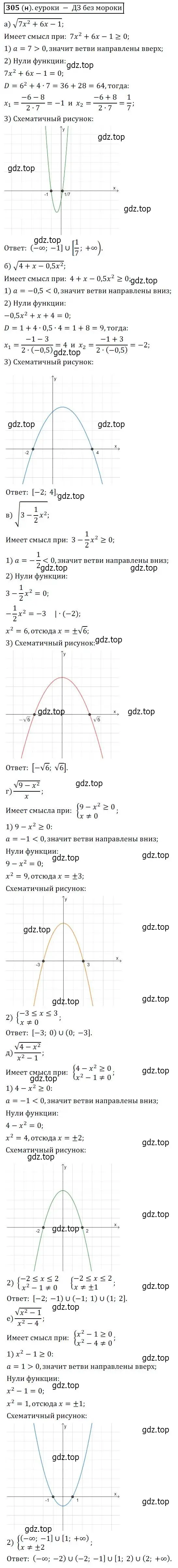 Решение 3. № 305 (страница 120) гдз по алгебре 9 класс Дорофеев, Суворова, учебник