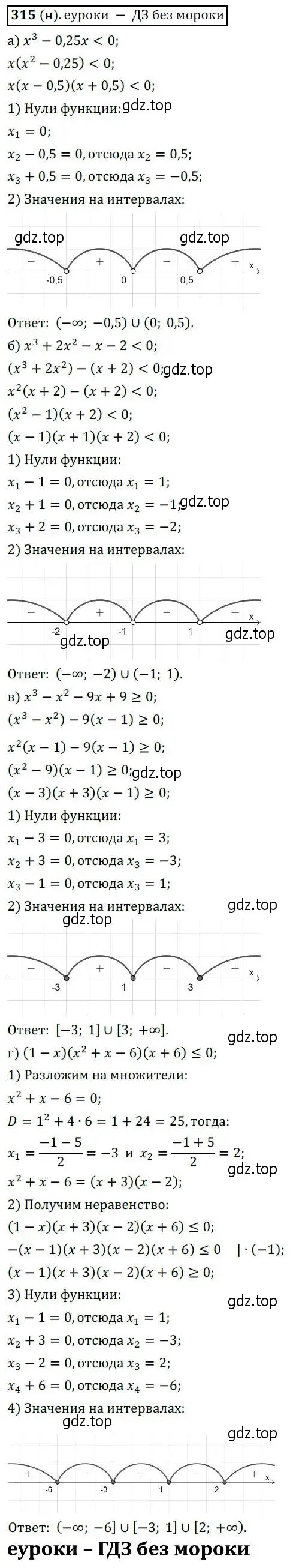 Решение 3. № 315 (страница 123) гдз по алгебре 9 класс Дорофеев, Суворова, учебник