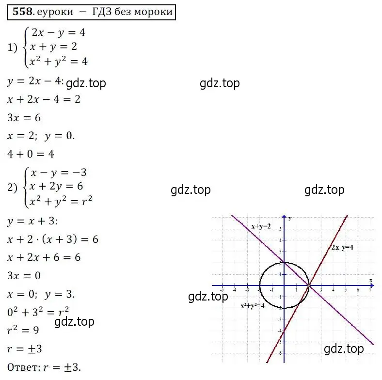 Решение 3. № 558 (страница 211) гдз по алгебре 9 класс Дорофеев, Суворова, учебник