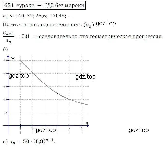 Решение 3. № 651 (страница 254) гдз по алгебре 9 класс Дорофеев, Суворова, учебник