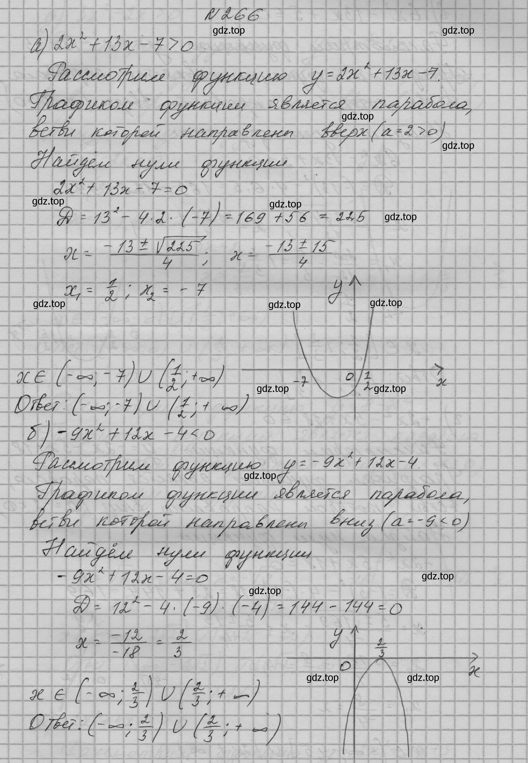 Решение номер 266 (страница 91) гдз по алгебре 9 класс Макарычев, Миндюк, учебник